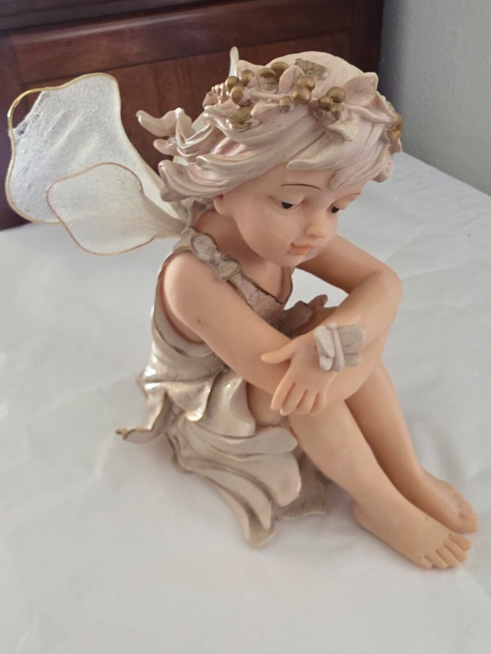 Vintage Fairy Figurine Resin 7.5"